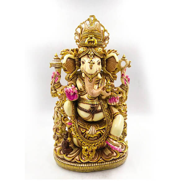 35A Ganesha 12 inches Sitting Gold Painting