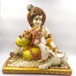 37A Bal Krishna 18 inches Sitting with cow calf